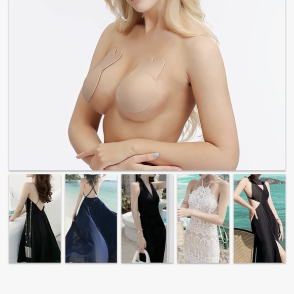 NWT 2 Pairs Invisible Adhesive Lift Bra | Reusable Backless Push Up Sticky Bra - Picture 4 of 12